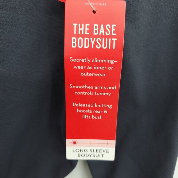 NWT SPANX Long Sleeve Bodysuit Scoop Neck FS6015 Sz L Steel Gray - Picture 14 of 16
